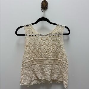 Cream Lace Crop Top